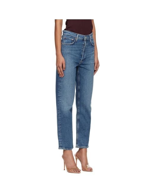 Agolde Blue 90's Pinch Waist Crop Jeans