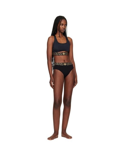 Versace Black Cutout Bikini Top