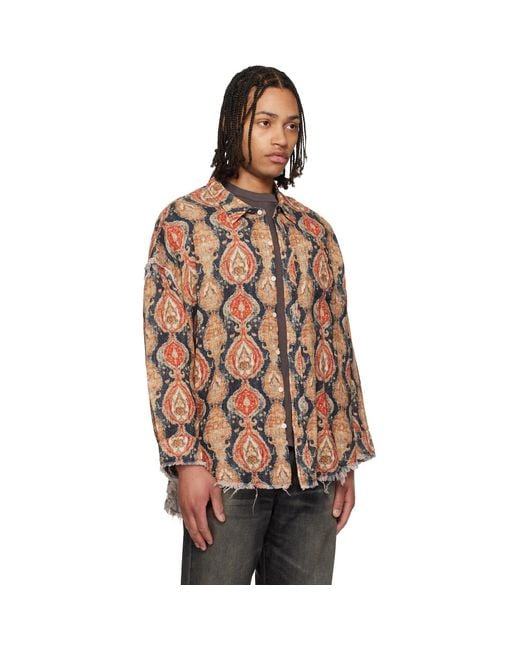 R13 Multicolor Shredded Seam Drop Neck Shirt for men