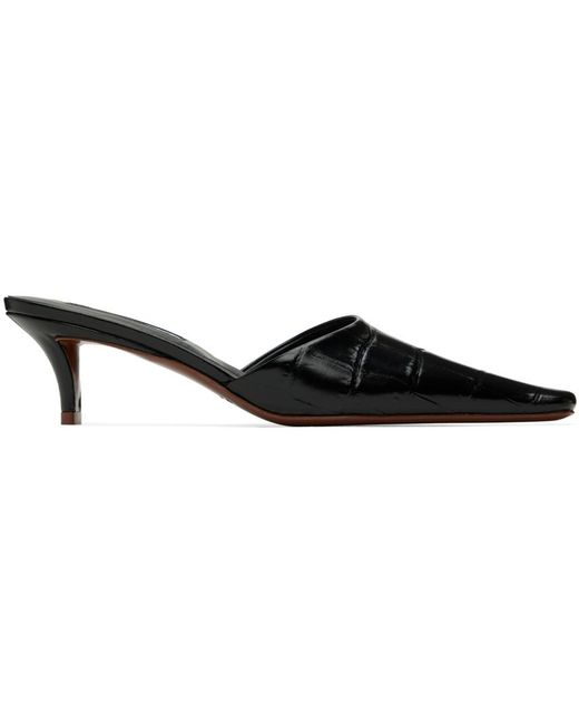 Jil Sander Black Square Toe Mules