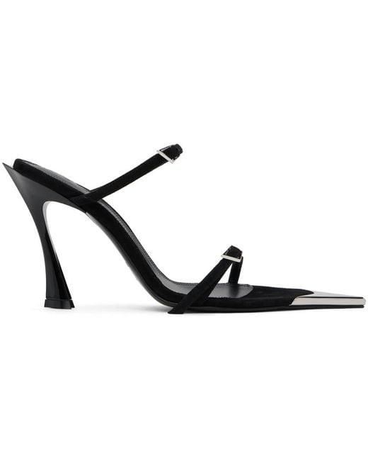 Mugler Black Strappy Fang 95 Heeled Sandals