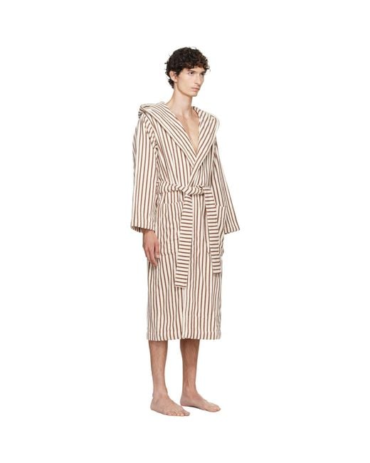 Tekla White Off- & Terry Hooded Bathrobe for men