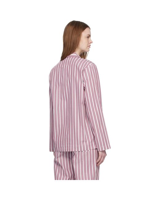 Tekla Pink Off- Poplin Long-Sleeved Pyjama Shirt