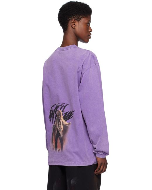 we11done Purple Vintage Horror Long Sleeve T-shirt