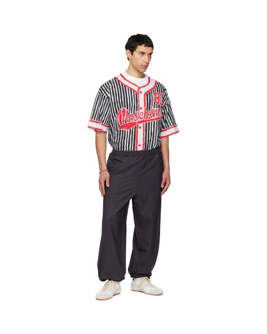 Moschino Black Logo Tape Trousers for men