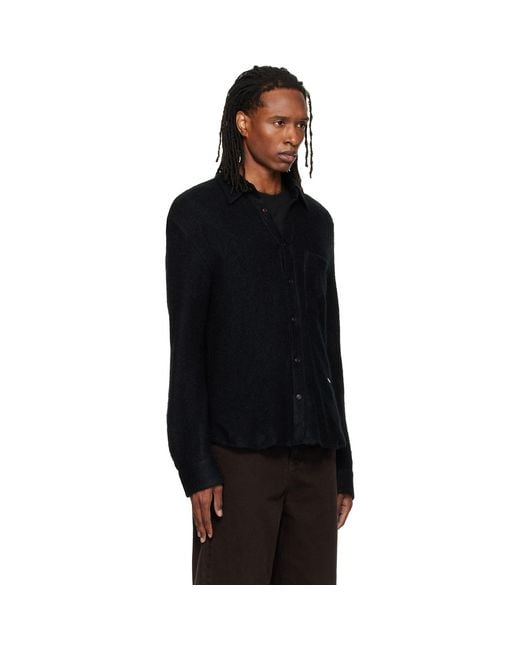 Wooyoungmi Black Knit Mohair Shirt for men