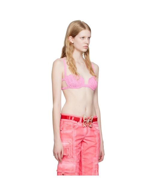 Blumarine Pink Scalloped Bra