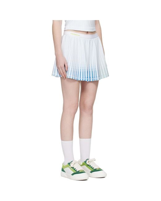Casablanca Blue Tennis Printed Racer Miniskirt