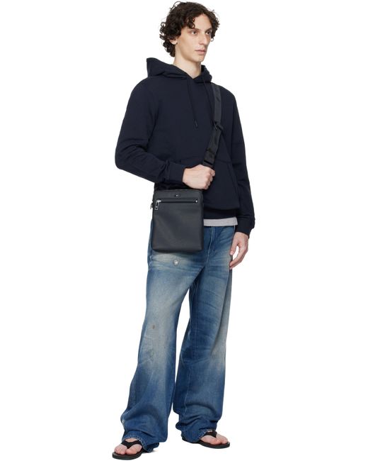 Sac Bleu Marine En Cuir Synthétique Grainé Boss pour homme en coloris Black