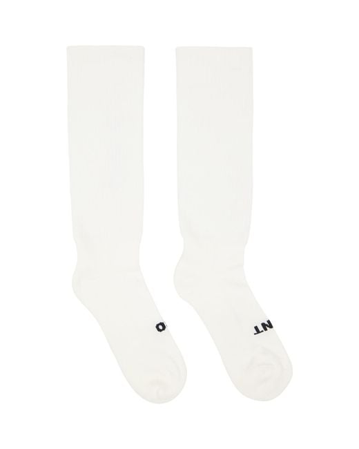 Rick Owens White Off- Temple 'So Cunt' Socks for men