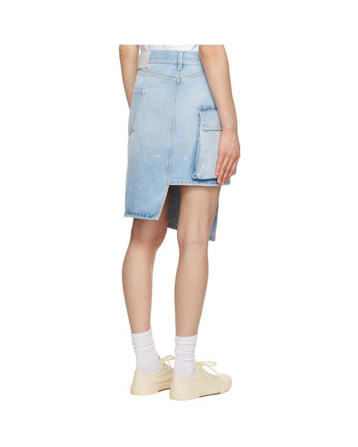 Off-White c/o Virgil Abloh Blue Toybox Painted Denim Miniskirt