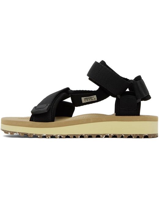 Suicoke Black & Beige Depa-2cab Sandals for men