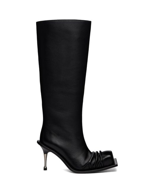 FIDAN NOVRUZOVA Black Stiletto Heel Classic Square Toe Boots