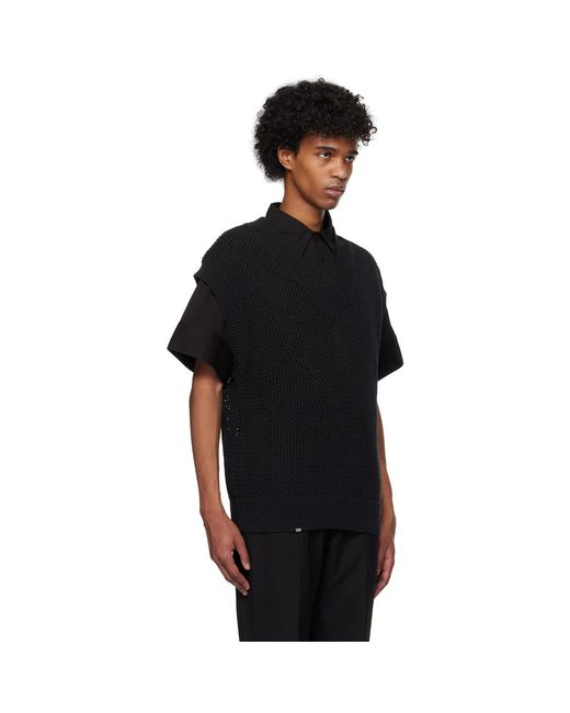 C2H4 Black Uniformity Knit Vest for men