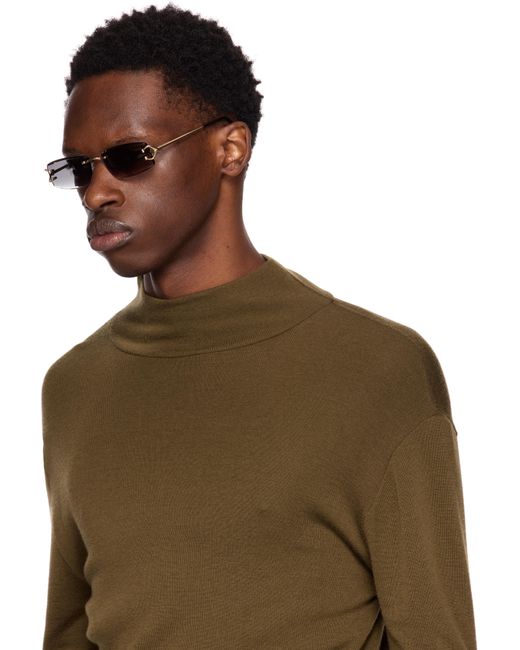 Lunettes De Soleil Ct0465S Dorées Cartier pour homme en coloris Black