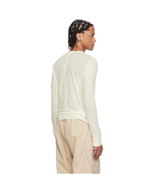 Rick Owens Multicolor Off- Temple Basic Ls T-Shirt for men