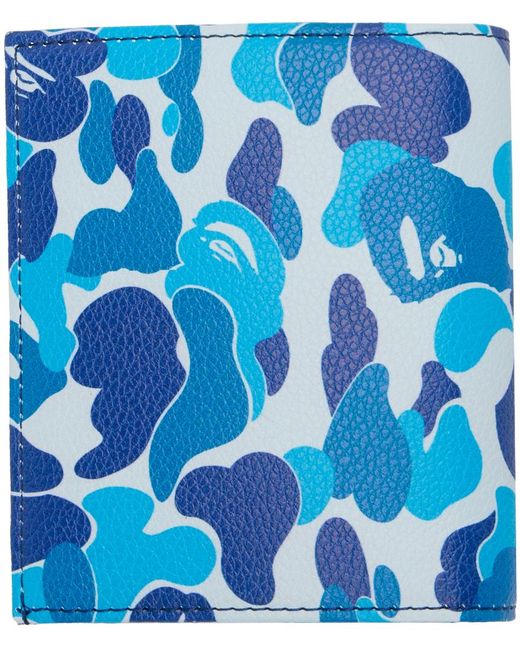Portefeuille bleu à motif camouflage abc A Bathing Ape pour homme en coloris Blue