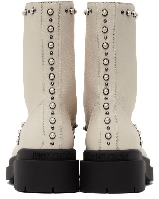 Jimmy Choo Black Off-white Nola Flat Boots