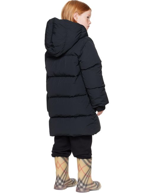 Burberry キッズ｜ブラック ナイロン ダウン パファーコート Blue