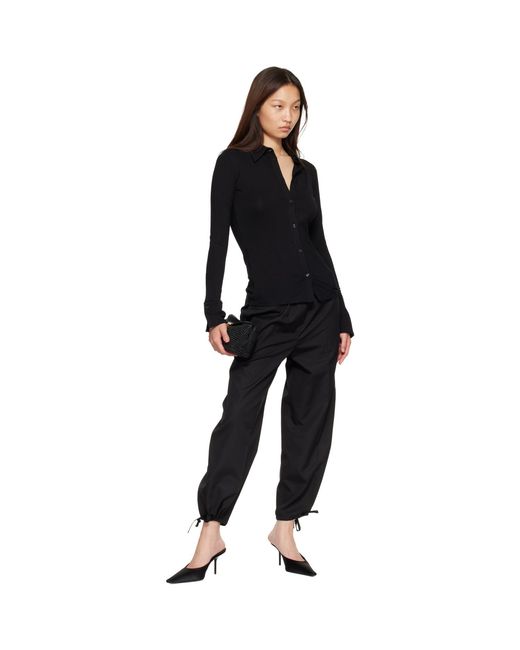 Totême Black Drawstring Cotton Trousers