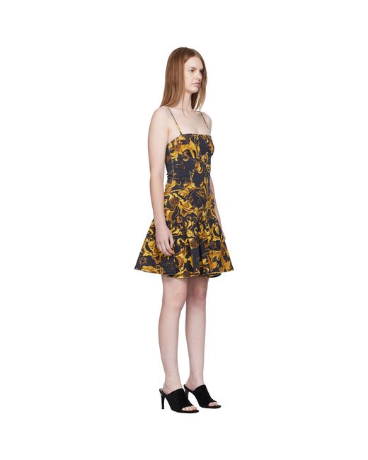 Versace Jeans Couture Black Porcelain Barocco Minidress