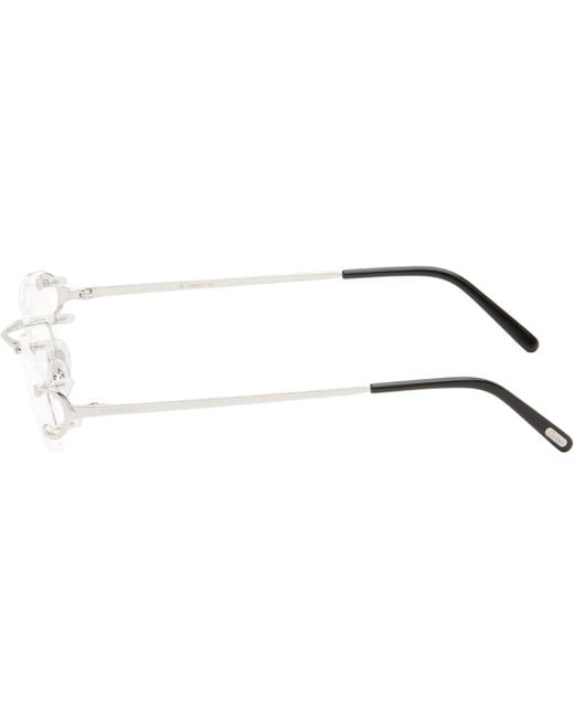 Cartier Black Rimless Rectangle Glasses