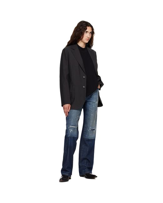 MM6 by Maison Margiela Blue Distressed Panel Denim Jeans