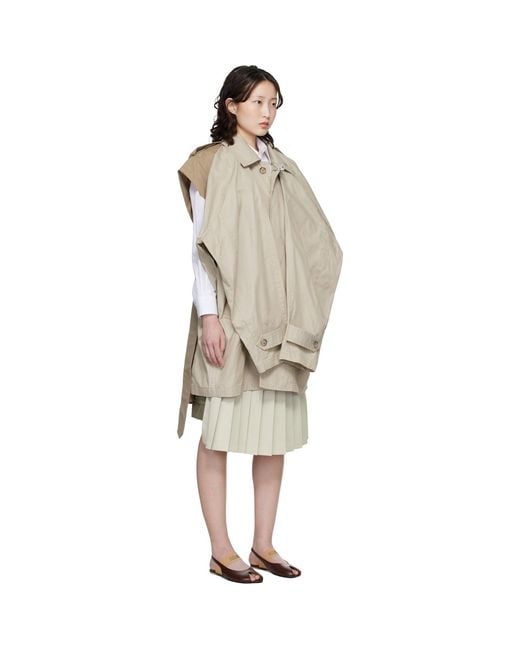 Maison Mihara Yasuhiro Black Vest Combined Balmacaan Trench Coat