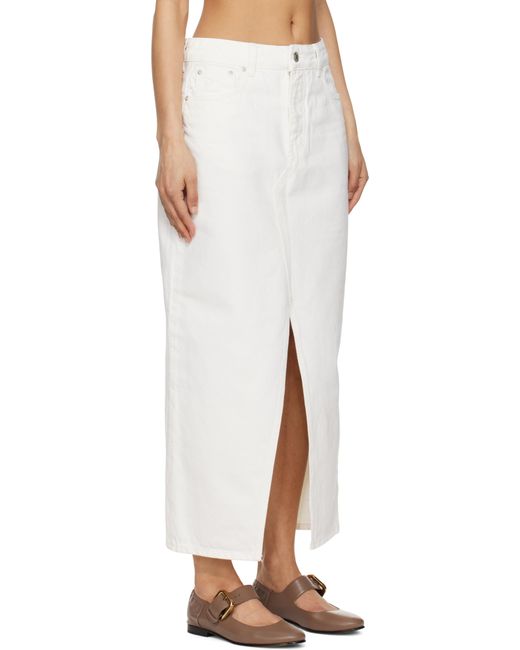 Holzweiler White Slim-Fit Denim Maxi Skirt