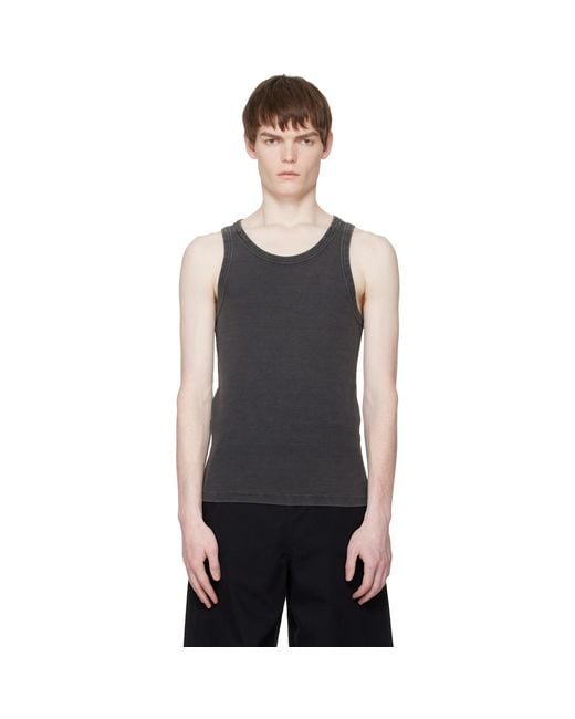 Entire studios Black Rib Tank Top for men