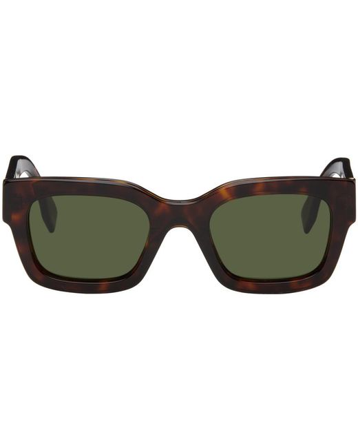 Fendi Green Brown Signature Sunglasses for men