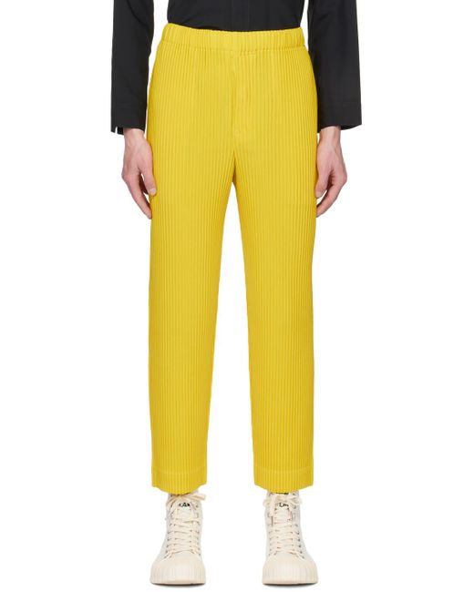 Homme Plissé Issey Miyake Homme Plissé Issey Miyake Yellow Monthly Color March Trousers for men