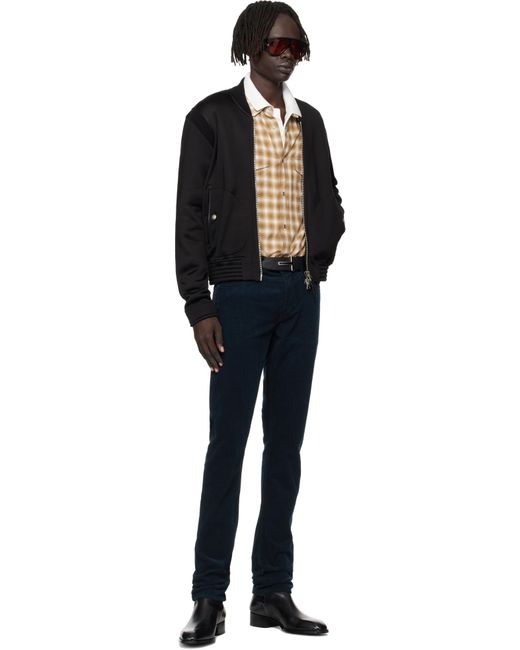 メンズ Tom Ford ブラック Enamel Buckle T リバーシブル レザーベルト Black