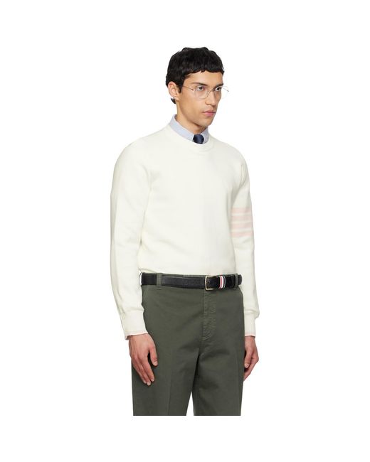 Thom Browne Multicolor Off- Milano Stitch-Bar Sweatshirt for men