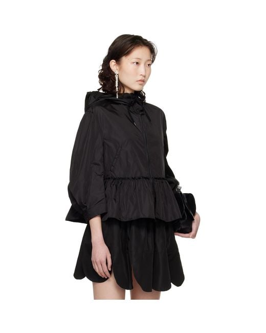 Simone Rocha Black Ruffle Frill Peplum Jacket
