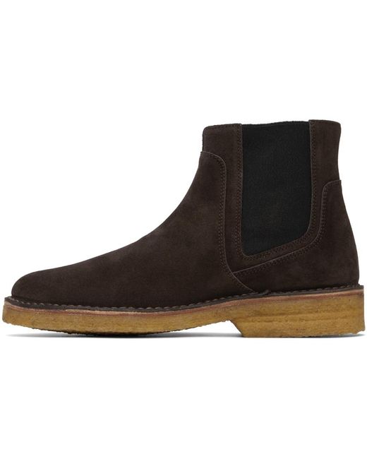 A.P.C. Black . Brown Theodore Chelsea Boots for men