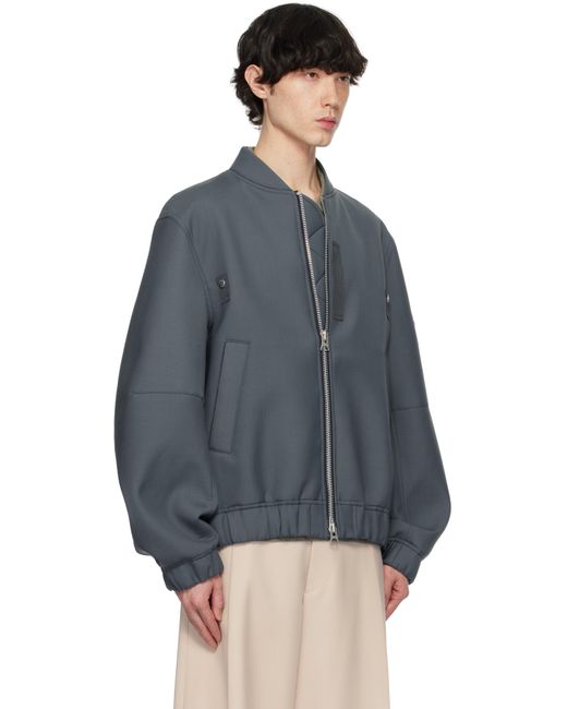 メンズ Sacai ブルー Suiting Bonding ボンバージャケット Blue