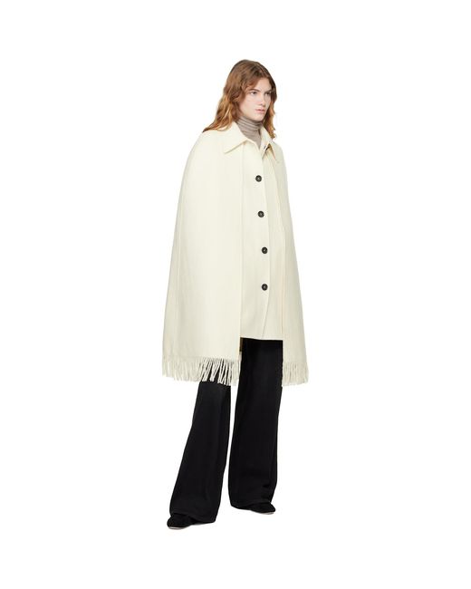 Totême Black Off- Fringe Cape Coat