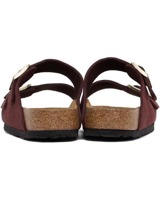 Birkenstock Black Burgundy Regular Arizona Soft Footbed Sandals