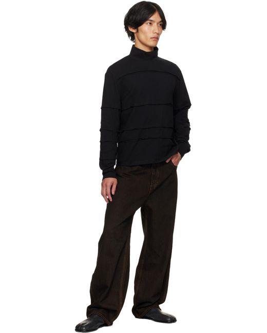 Eckhaus Latta Black Striated Turtleneck for men