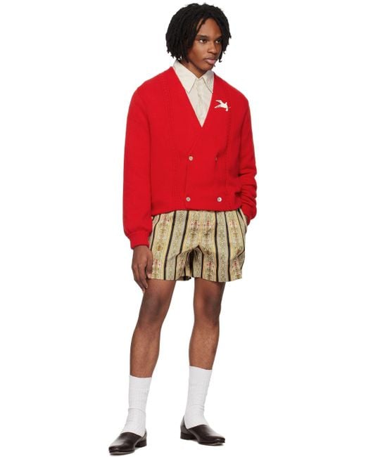 Bode Multicolor Off- Floret Brocade Shorts for men