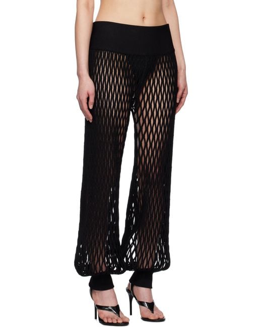 Alaïa Black Macramé Knit Trousers