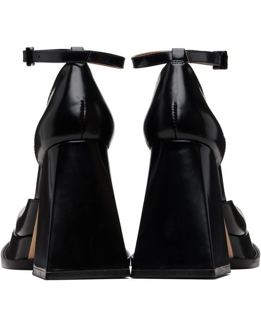 ShuShu/Tong Black Round Toe Strap High Heels