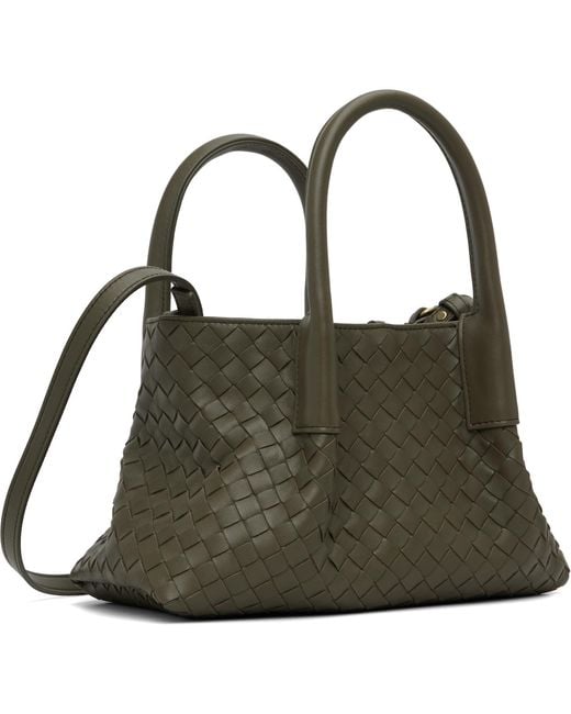 Bottega Veneta Black Khaki Small Pinacoteca Bag