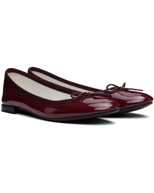 Repetto Black Ssense Exclusive Burgundy Cendrillon Ballerina Flats