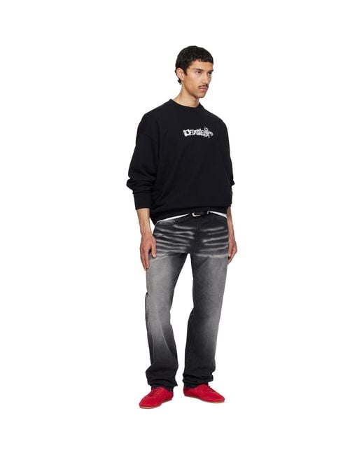 Off-White c/o Virgil Abloh Black Heraldic Arrow Skate Crewneck Sweatshirt for men