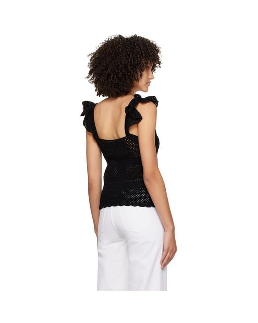 A.P.C. . Black Crocheted Tank Top