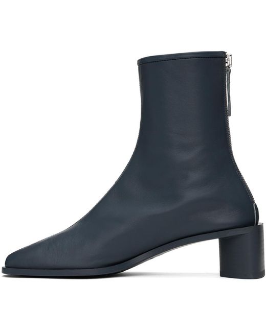 Acne Blue Branded Logo Boots