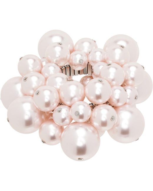 August Barron Pink Puffed Faux-Pearl Bracelet