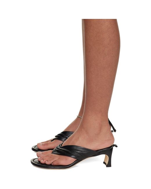 By Far Brown Dasha Nappa Leather Heeled Sandals